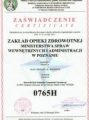 Zaświadczenie o otrzymaniu Natowskiego Kodu Podmiotu Gospodarki Narodowej o numerze 0765H