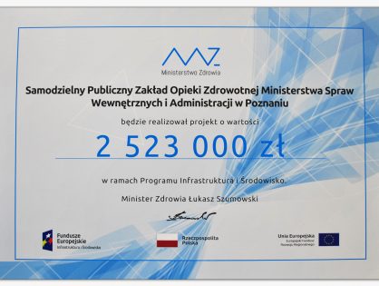 Kolejne dofinansowanie dla naszego Szpitala!
