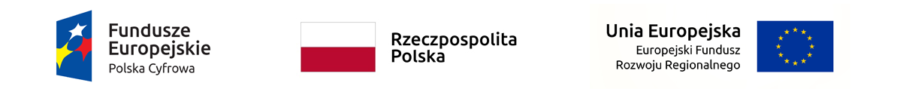 Grafika przedstawia trzy loga: Funduszy Europejskich, Rzeczpospolitej Polskiej, Uni Europejskiej