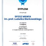 Dylom dla SP ZOZ MSWiA w Poznaniu za zajęcie I miejsca w kategorii Szpital Roku 2024